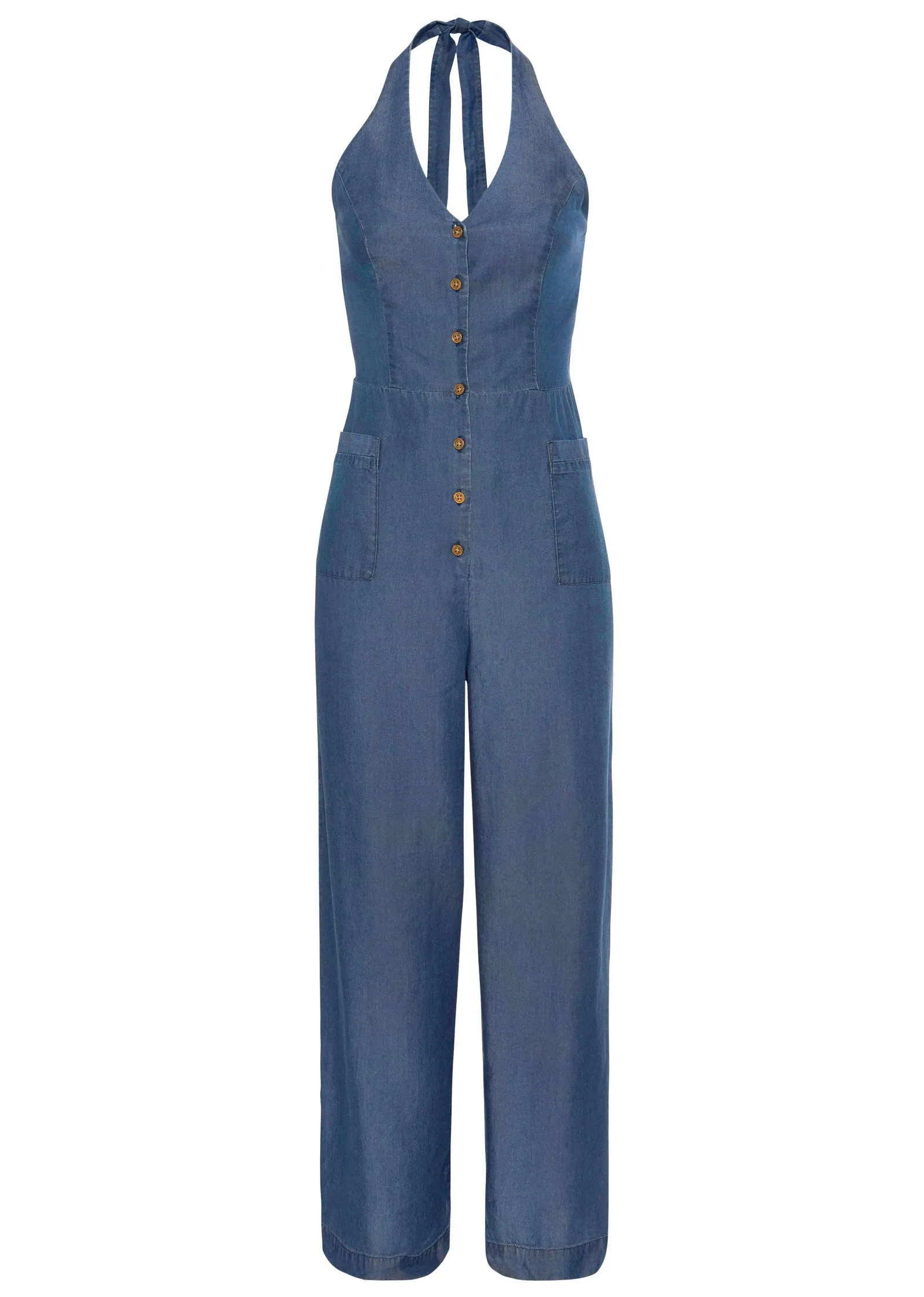 Halter Jumpsuit - Dark Wash