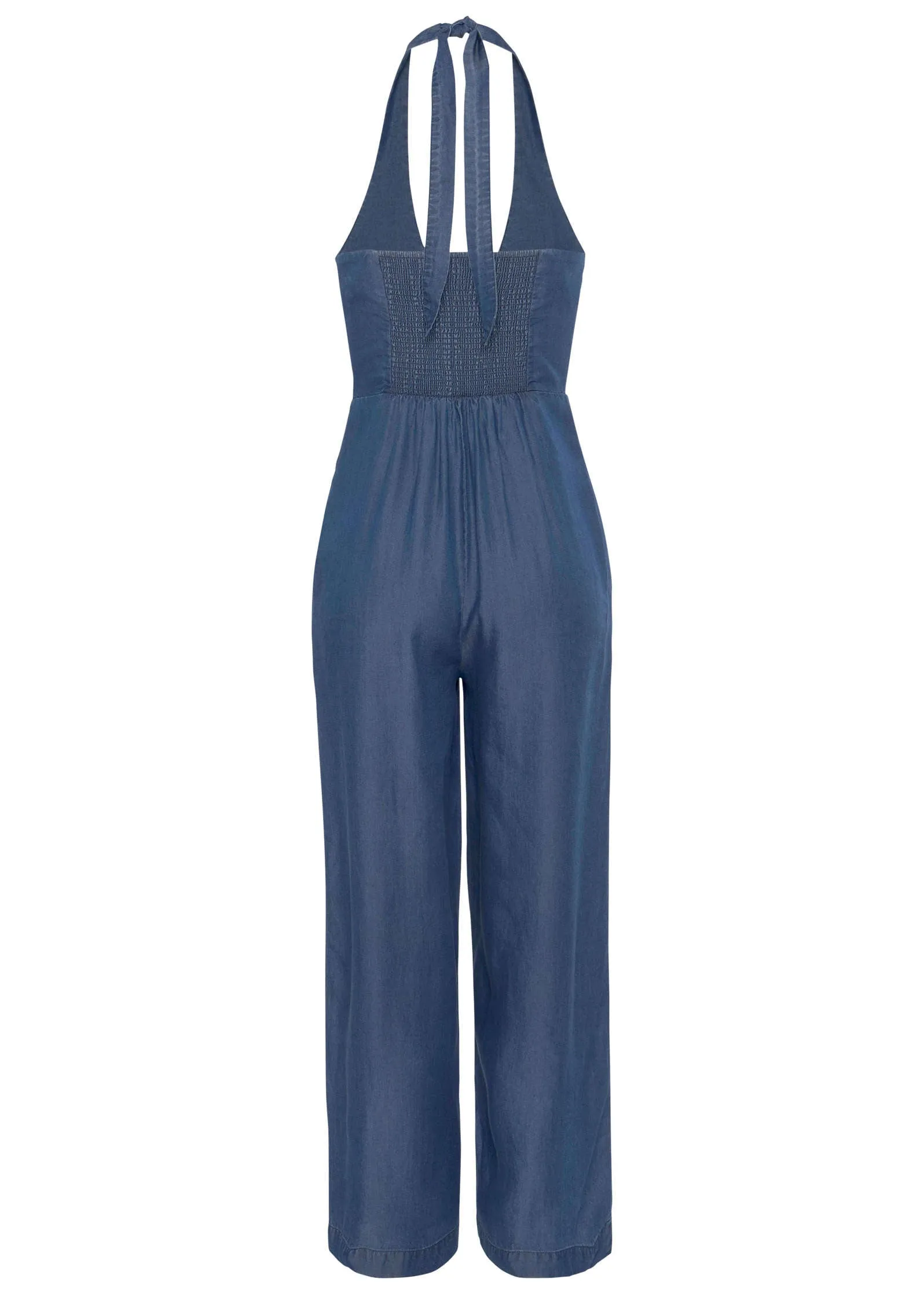 Halter Jumpsuit - Dark Wash