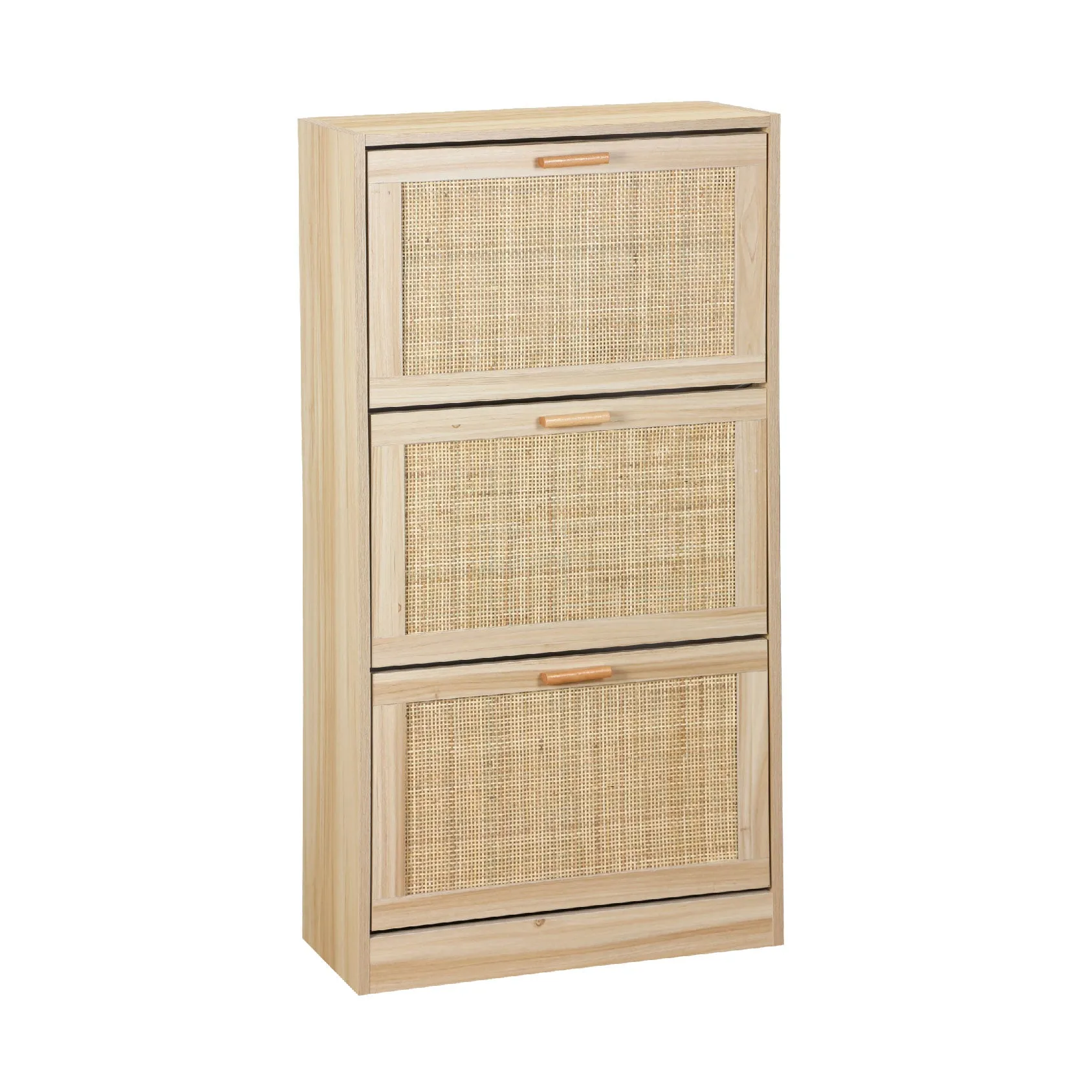 H&B Boho Rattan Shoe Cabinet