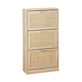 H&B Boho Rattan Shoe Cabinet