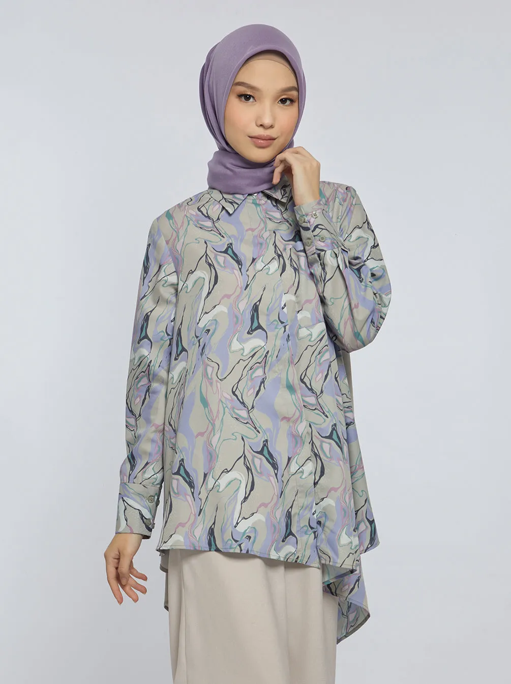 HAVA TOP GREY LILAC