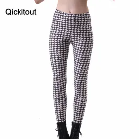 Hot Autumn Womens Pirate Costume Digital Printing  Leggins Milk HOUNDSTOOTH BLACK LEGGINGS Fashion Slim