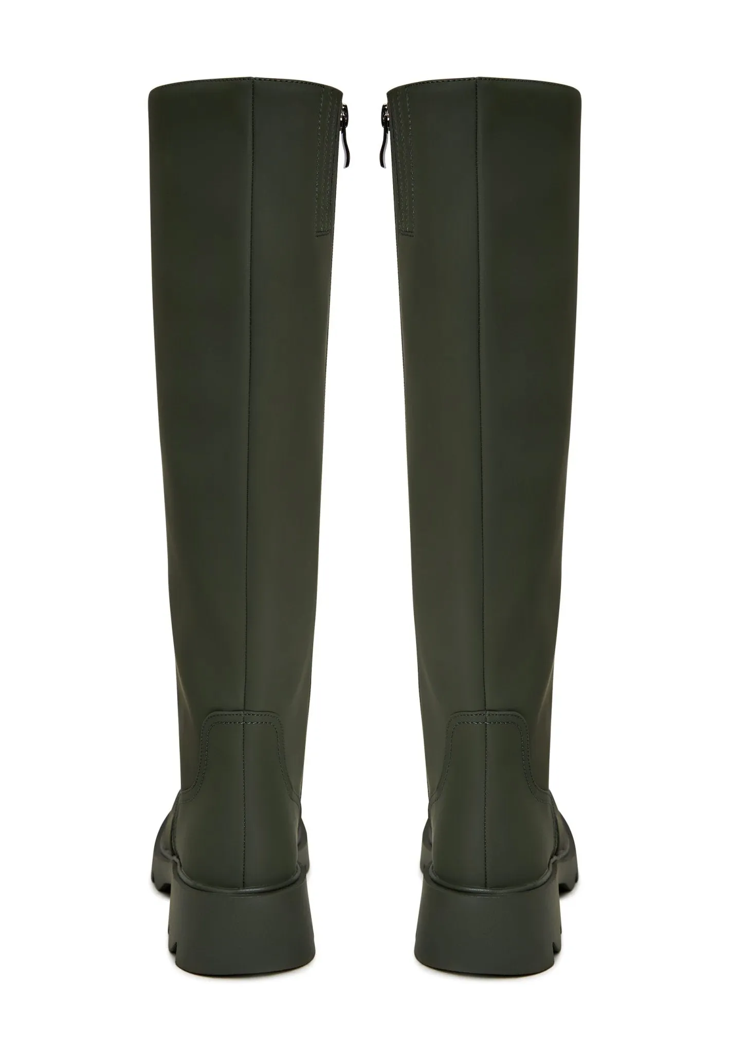 Knee-High Chunky Sole Boots - Green