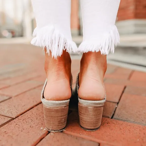 Leopard Peep Toe Slippers