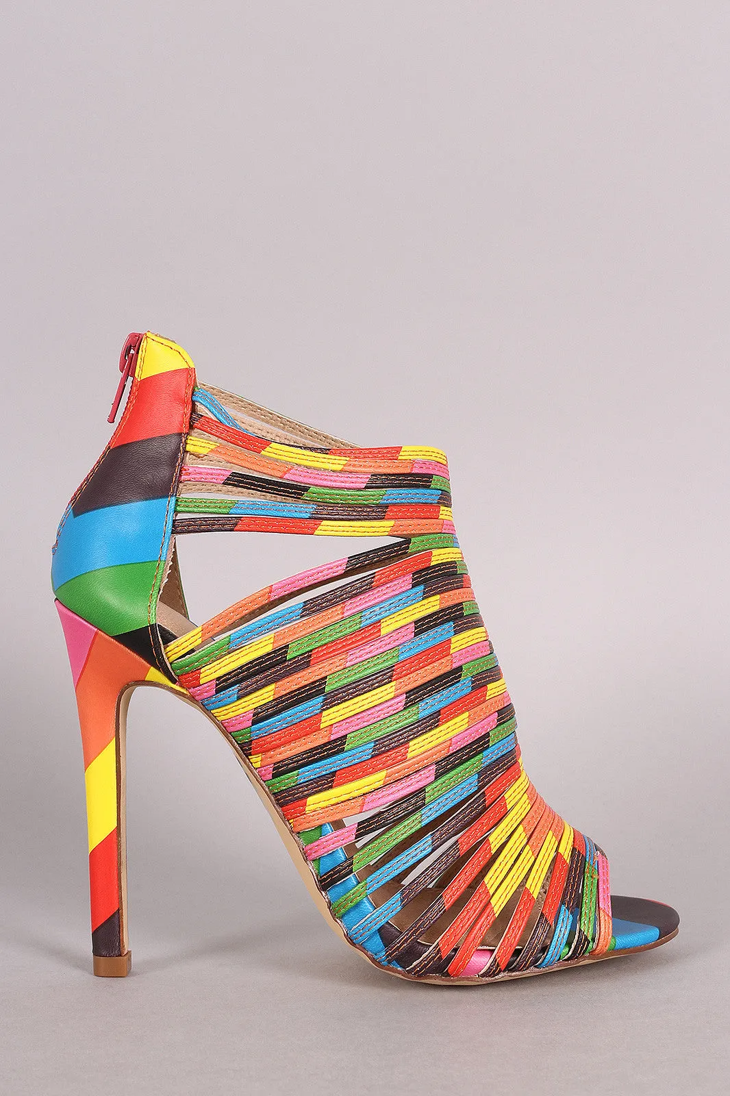 Liliana Strappy Peep Toe Caged Stiletto Heel