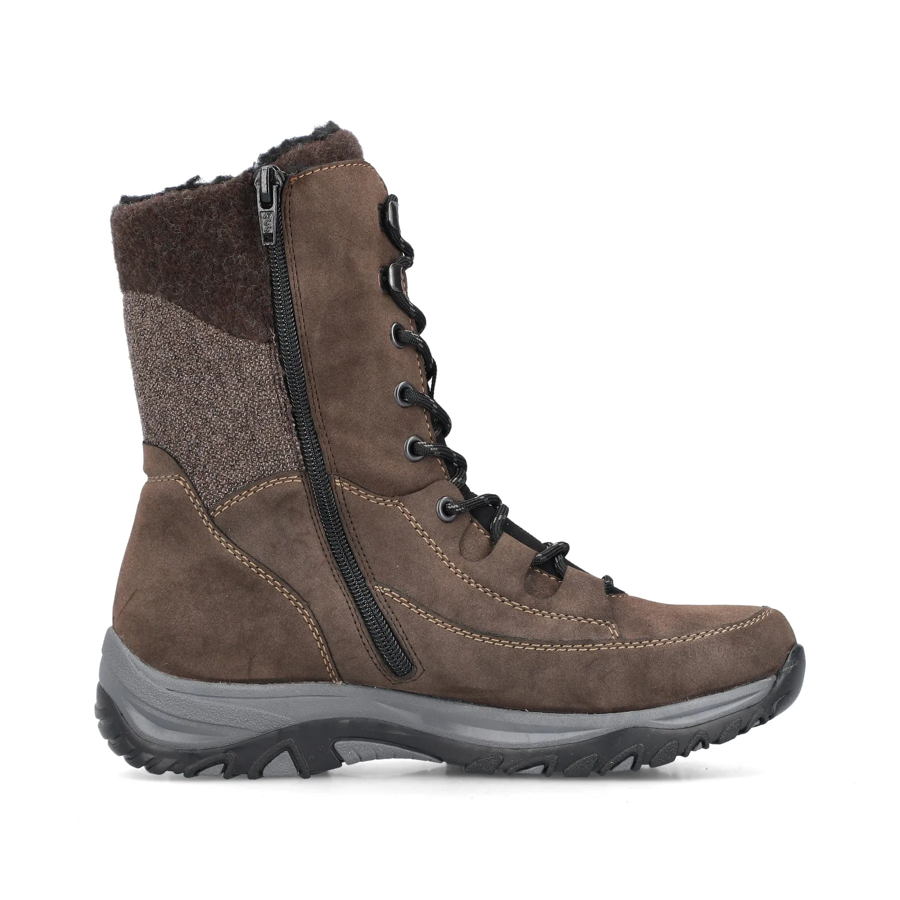 M9640-26 Brown Mid-Calf Lace/Zip RTex