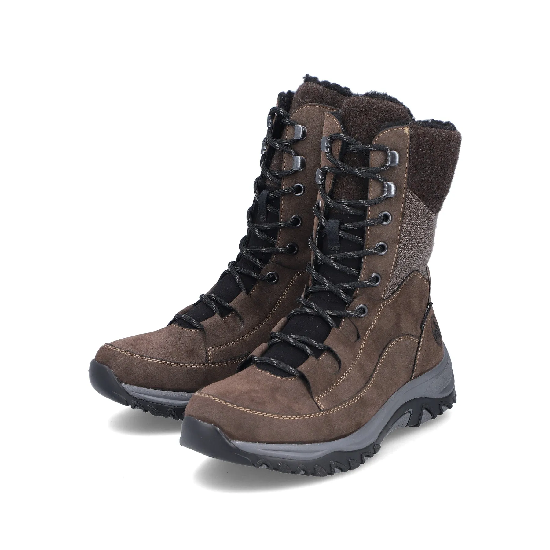 M9640-26 Brown Mid-Calf Lace/Zip RTex