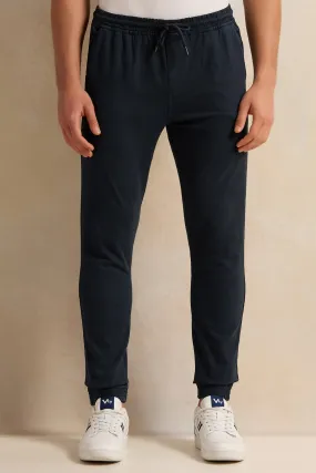 Men Navy Twill Joggers