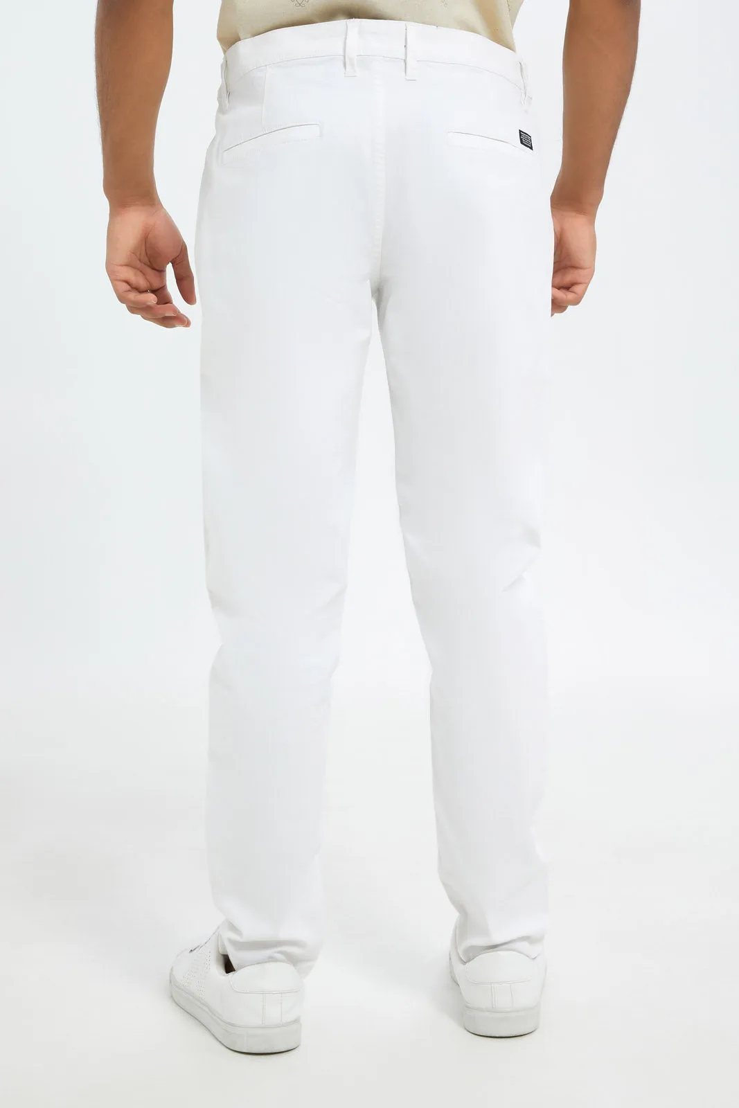 Men White Chino Trousers