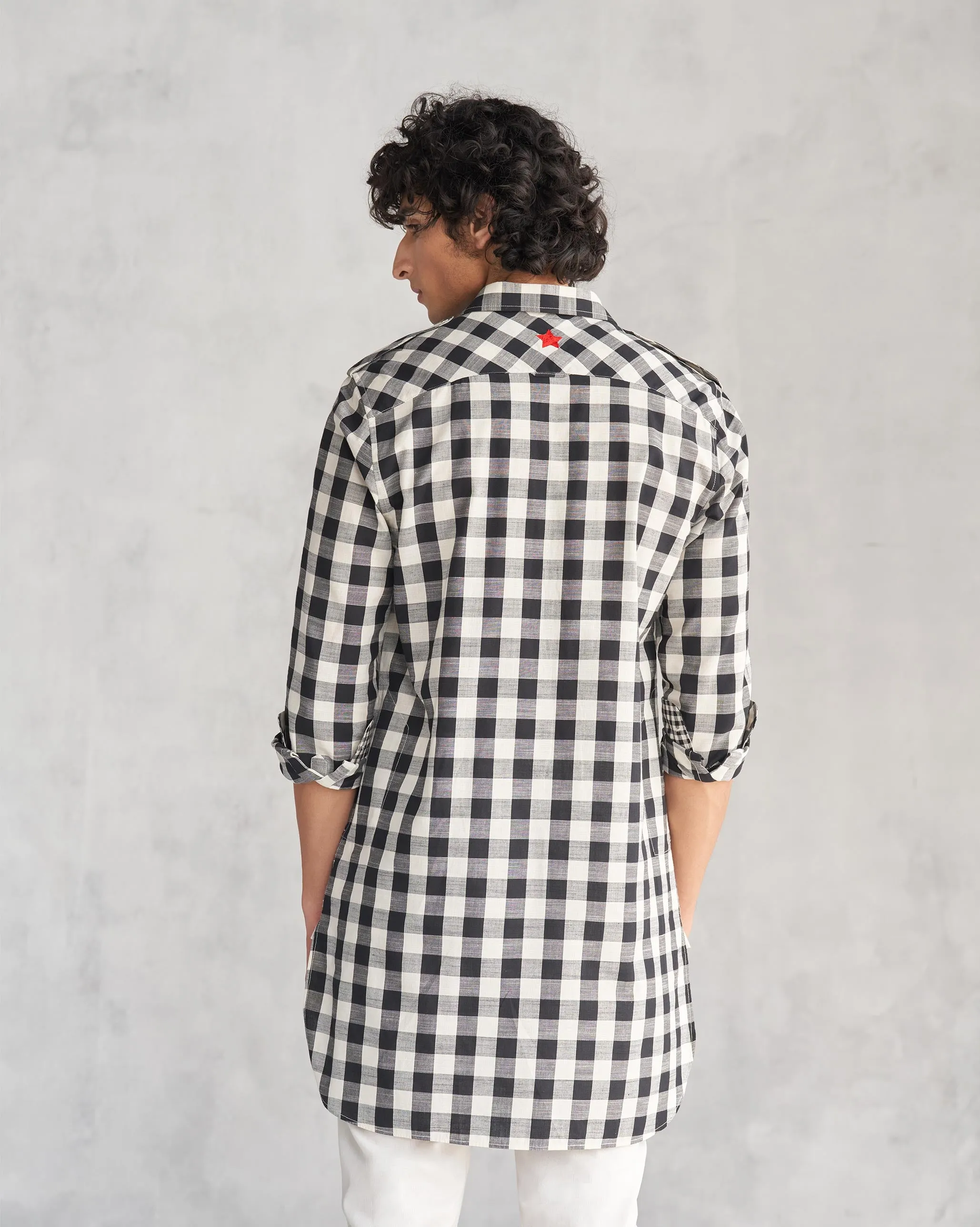 Nizamuddin Kurta - Black & Ivory