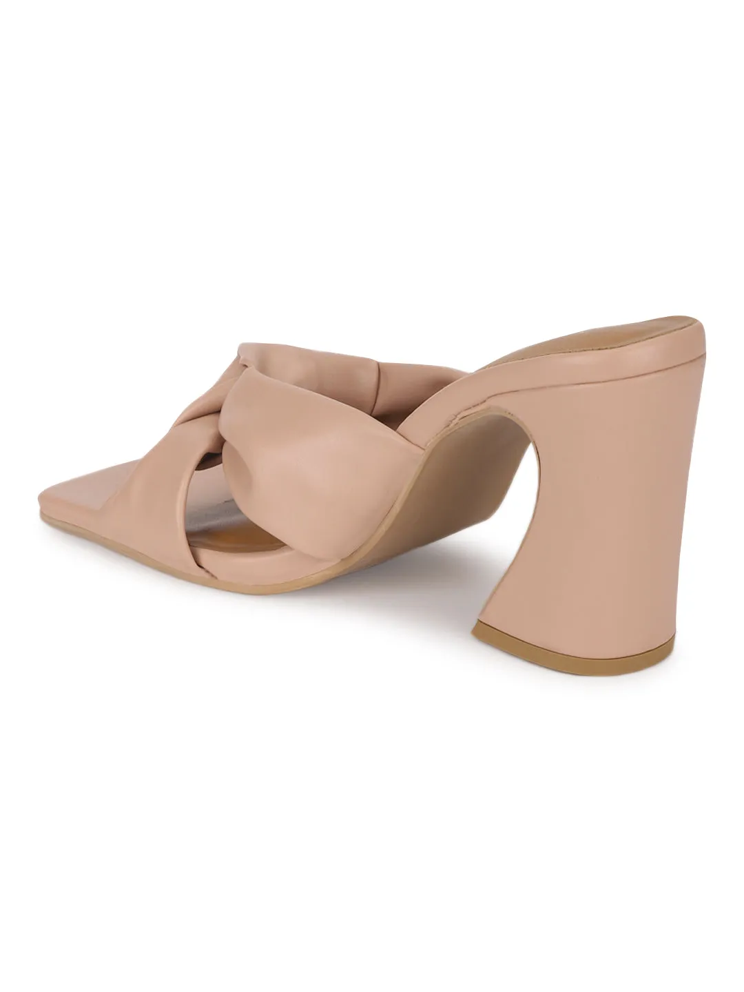 Nude PU Knotted Strap Block Heel Mules (TC-ST-1236-NUDPU)