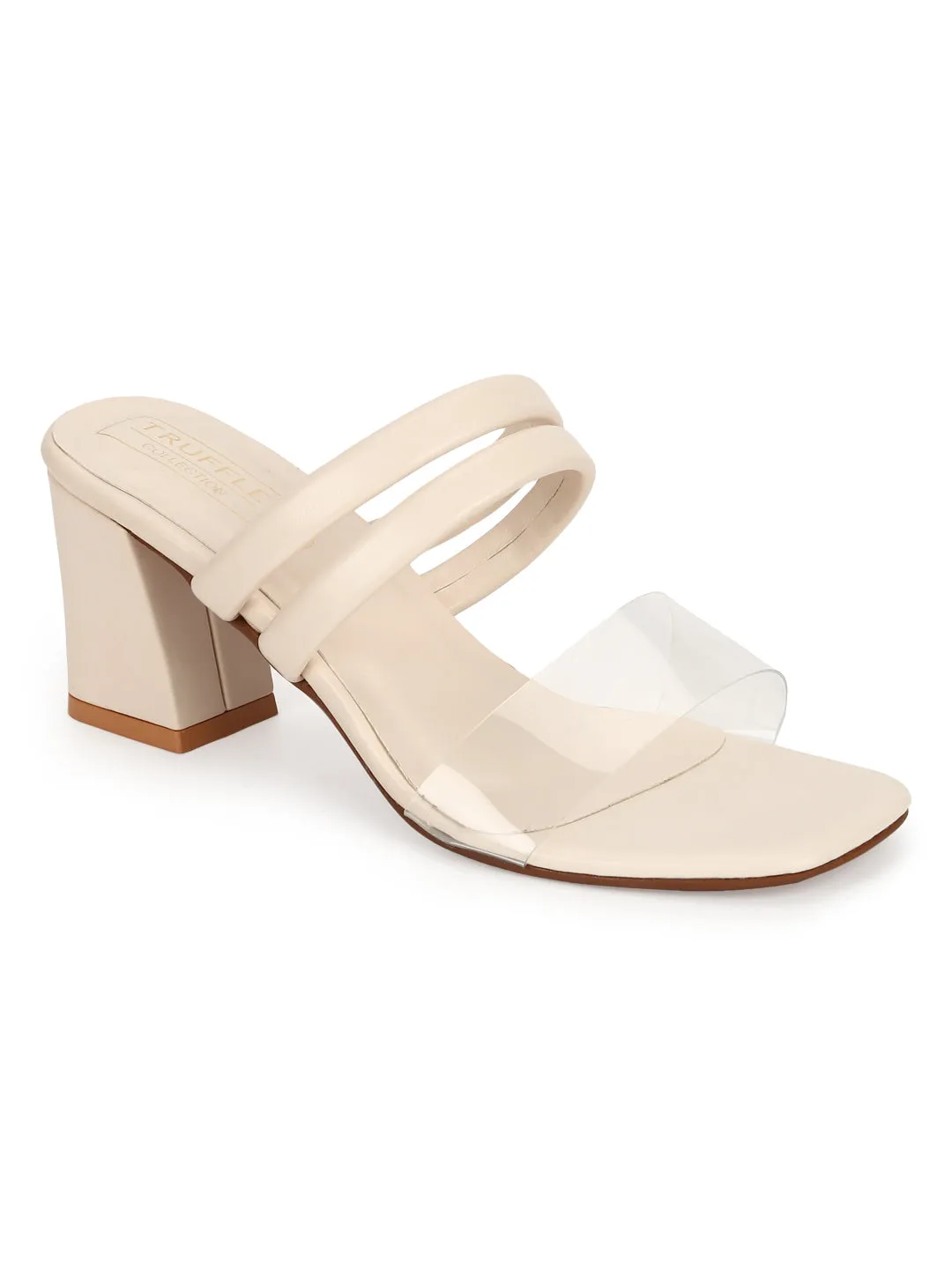 Nude PU Perspex Clear Block Heel Mules (TC-SLC-R-516-NUD)