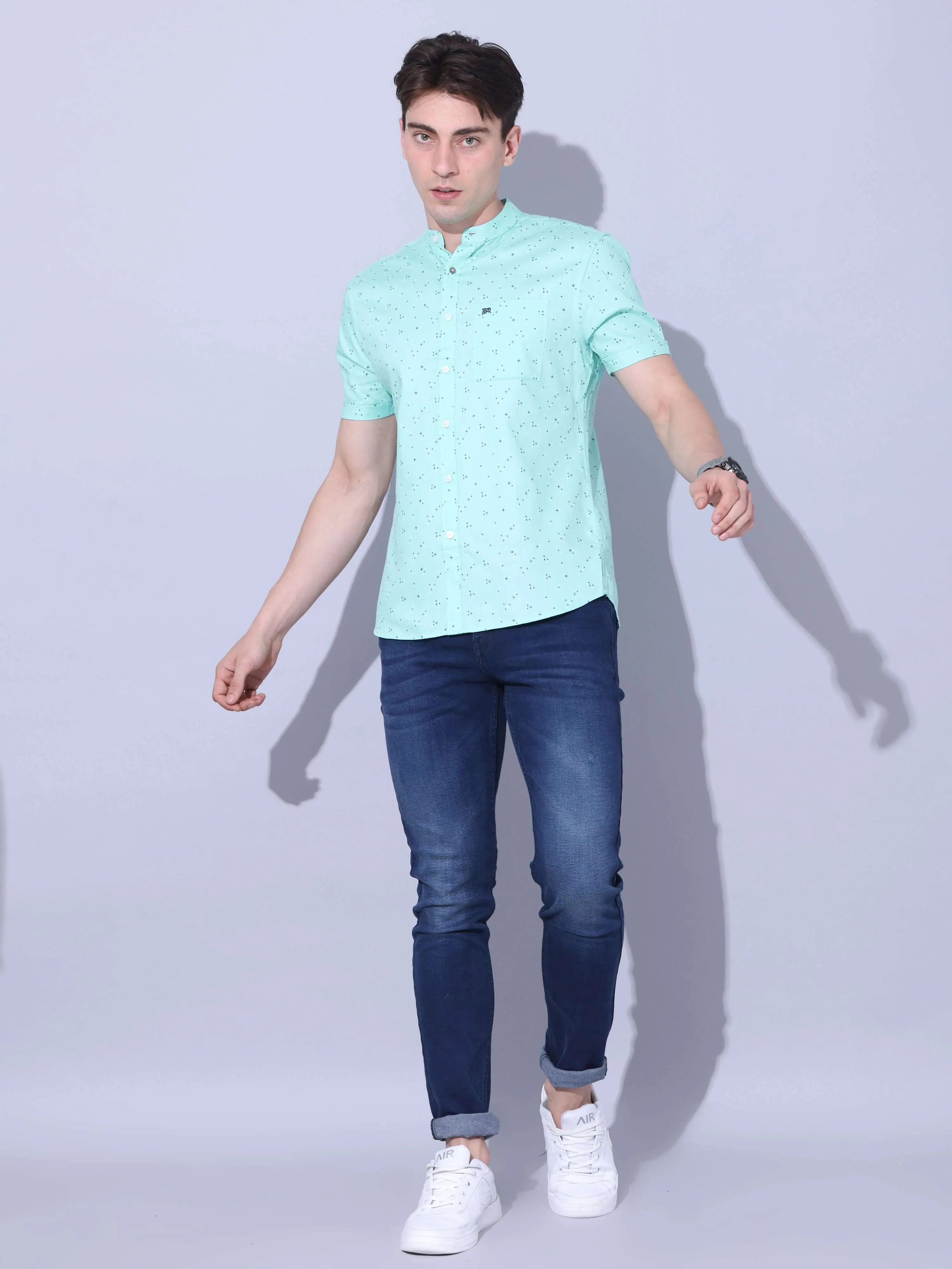 Parrot Green Casual Shirt