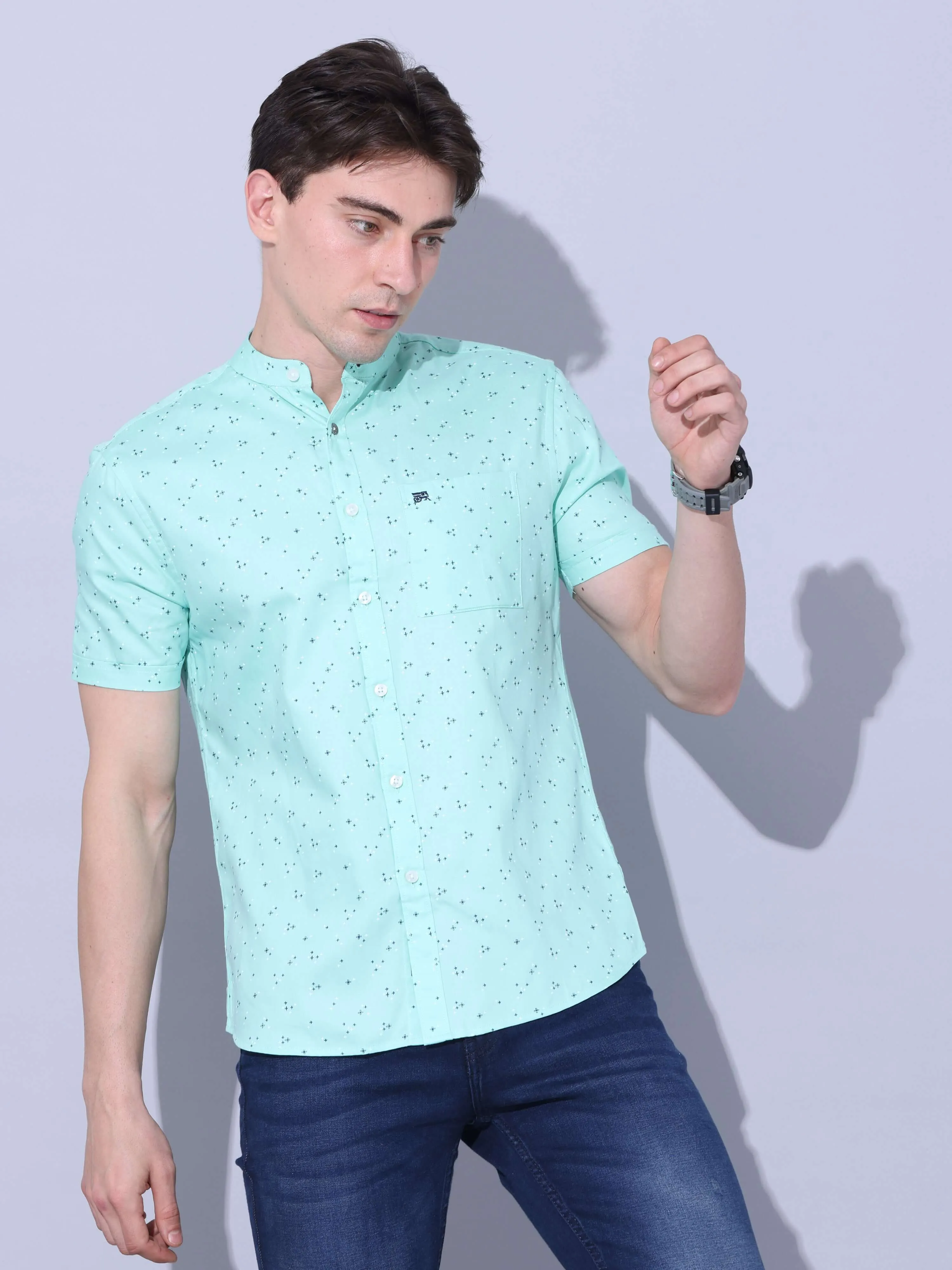 Parrot Green Casual Shirt