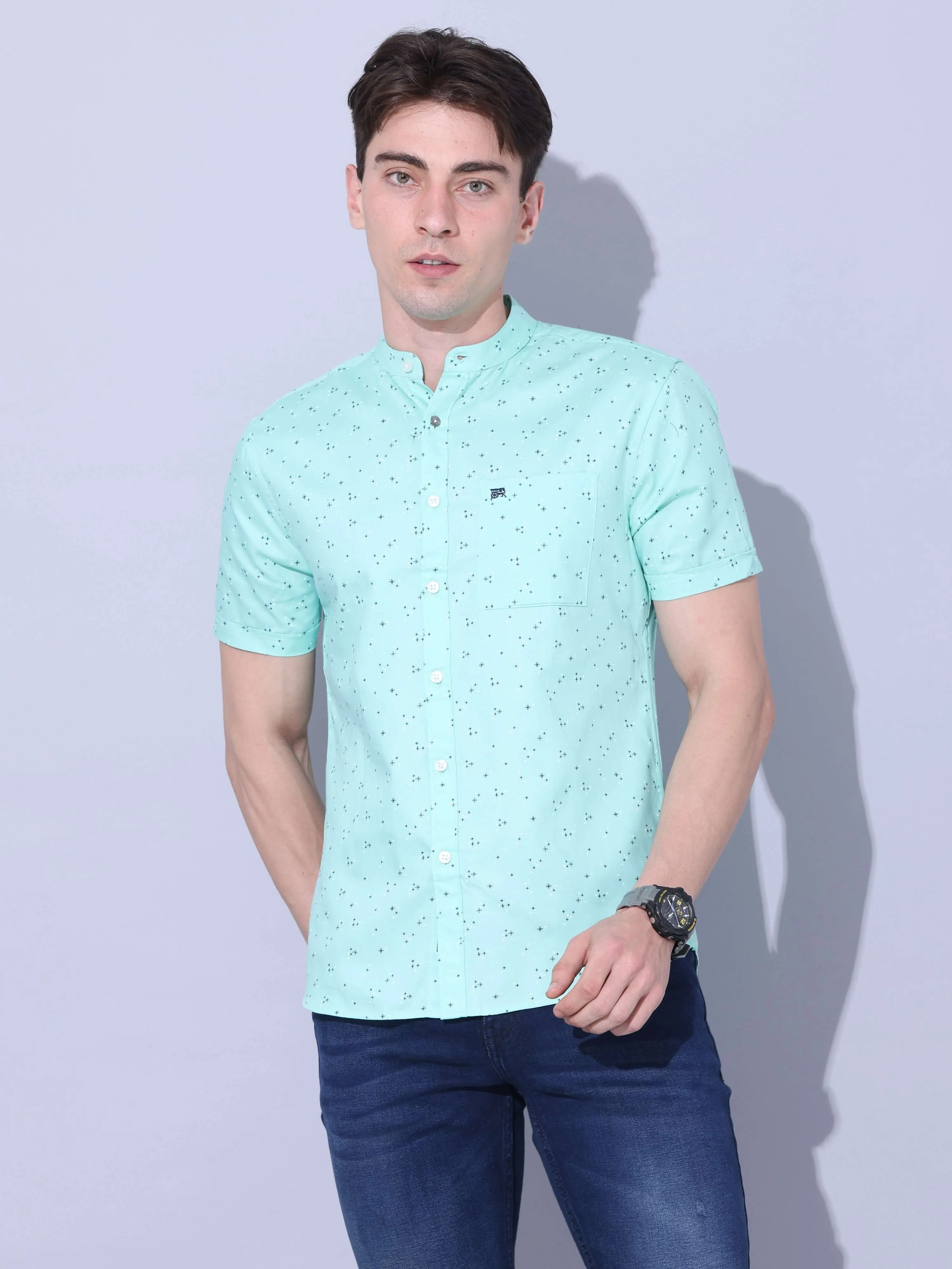 Parrot Green Casual Shirt