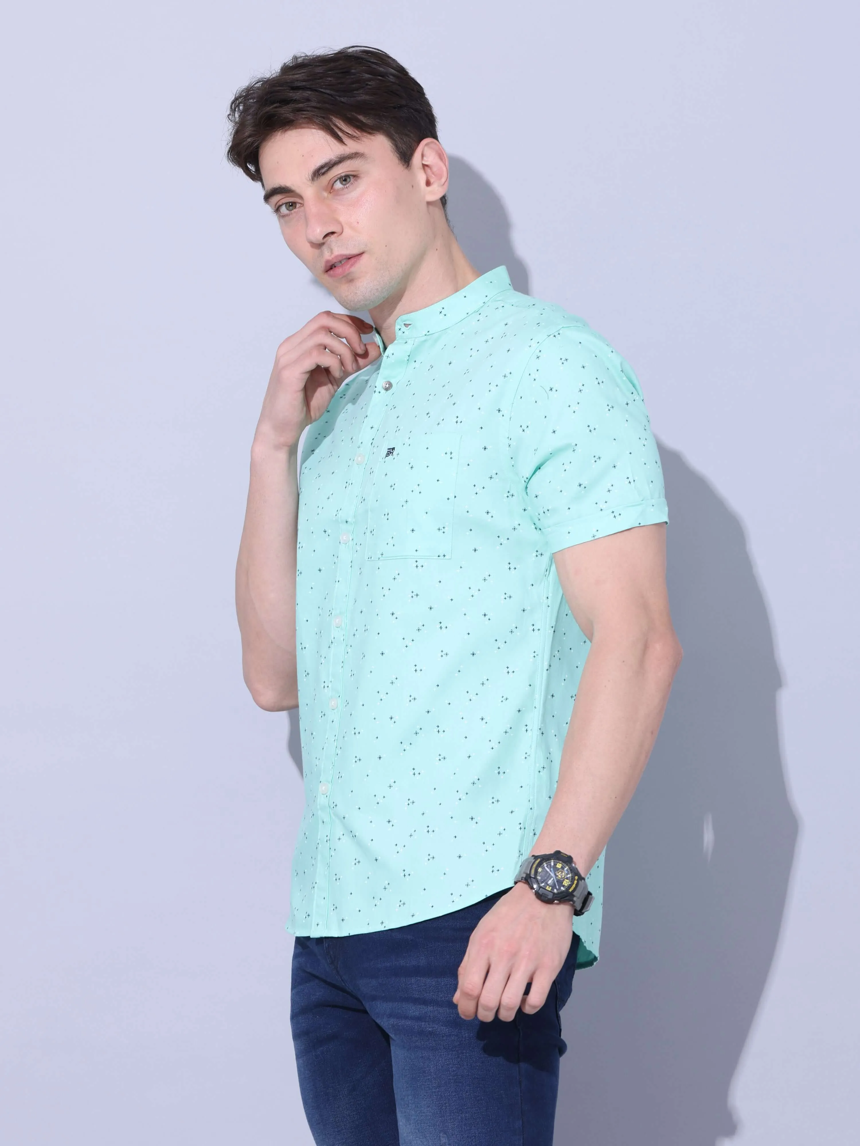 Parrot Green Casual Shirt