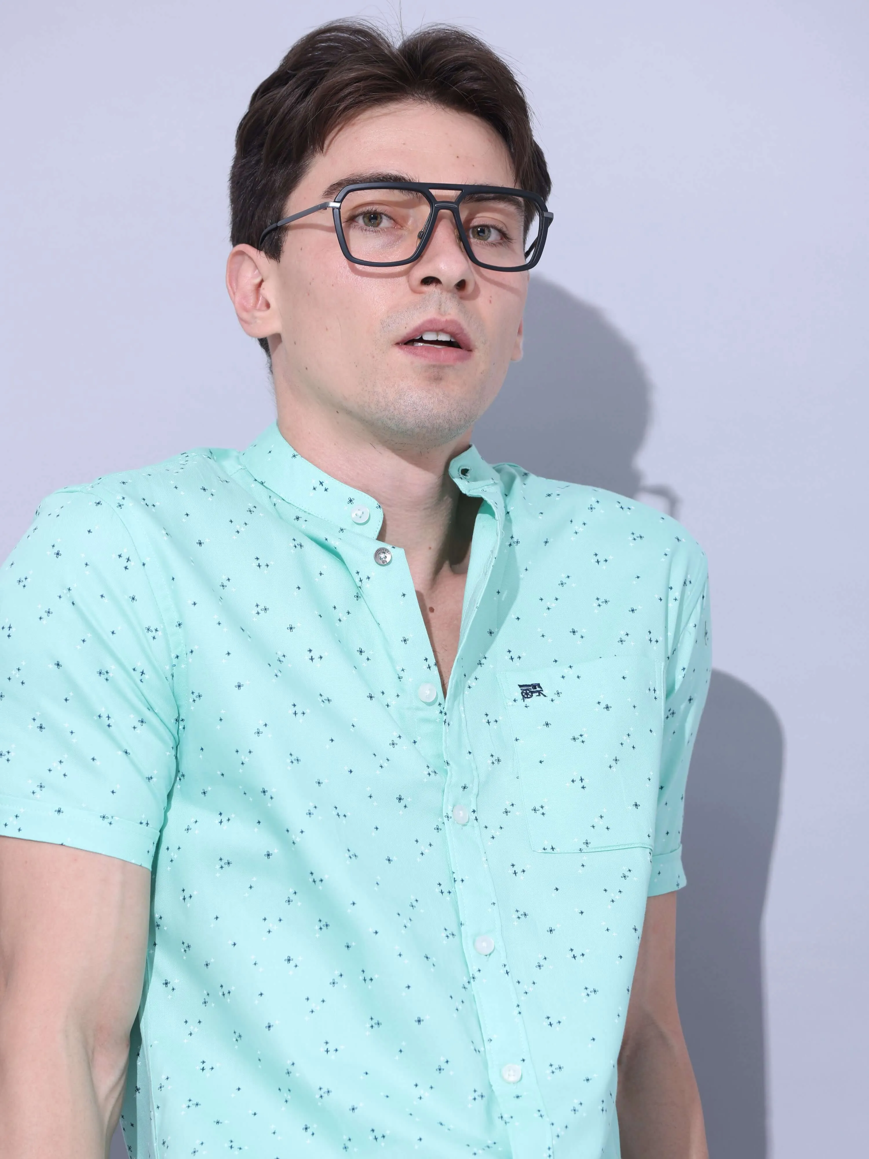 Parrot Green Casual Shirt