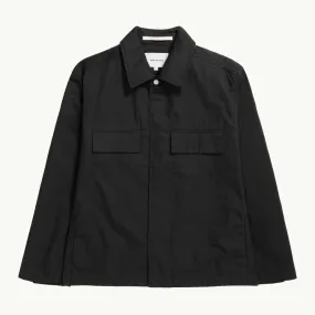 Pelle Fine Broken Twill Overshirt - Black