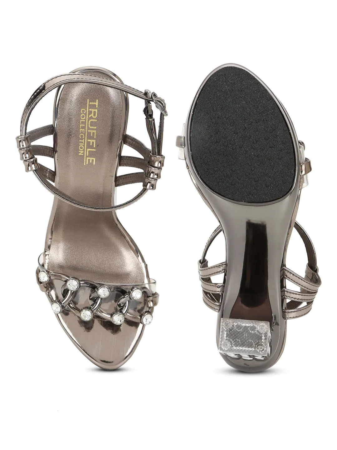 Pewter Patent Block Sandals (TC-G08577-PEW)