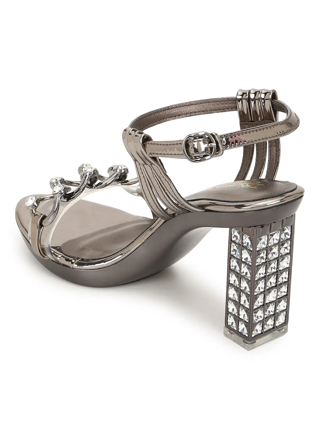 Pewter Patent Block Sandals (TC-G08577-PEW)