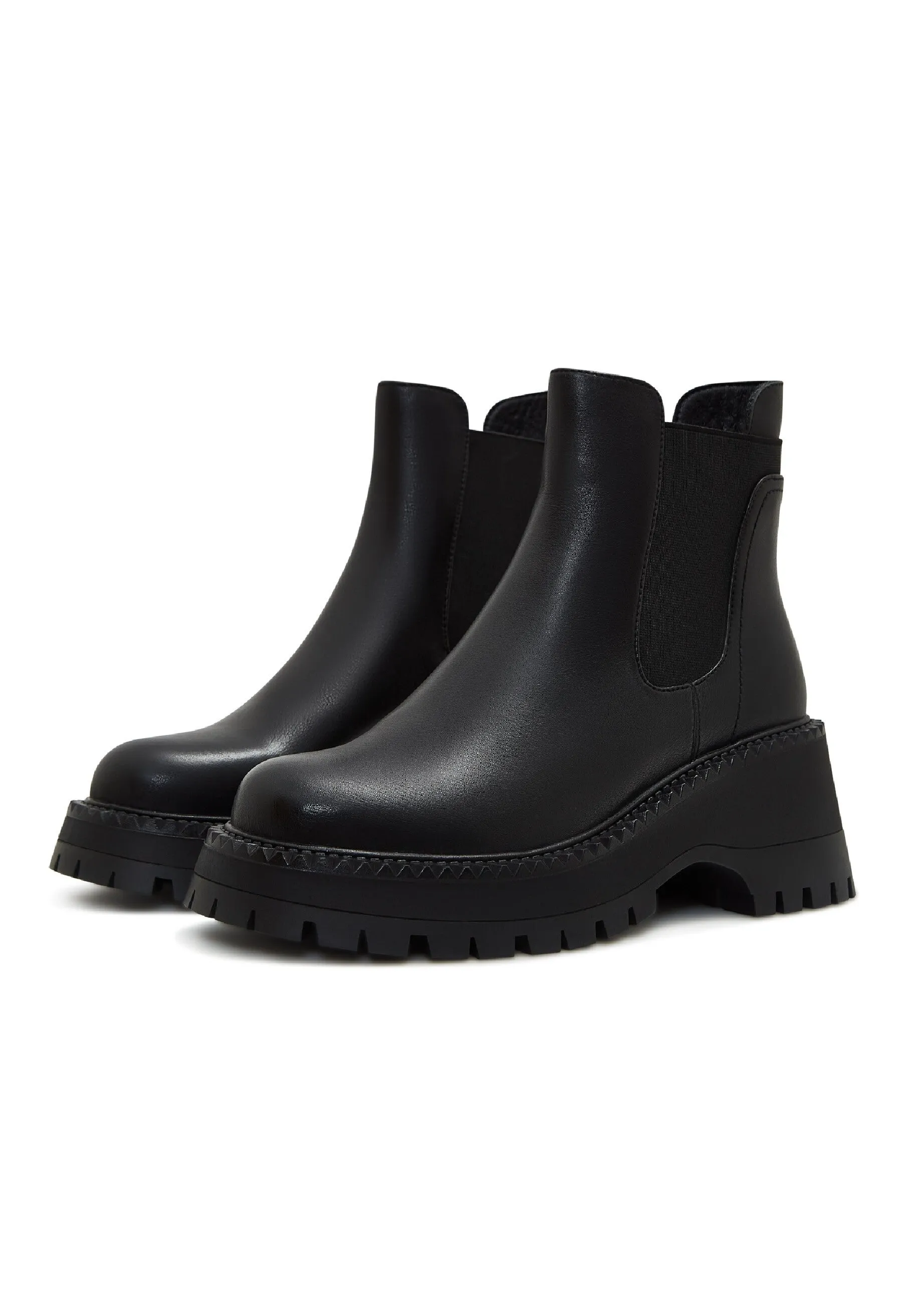 Platform Chunky Chelsea Boots - Black