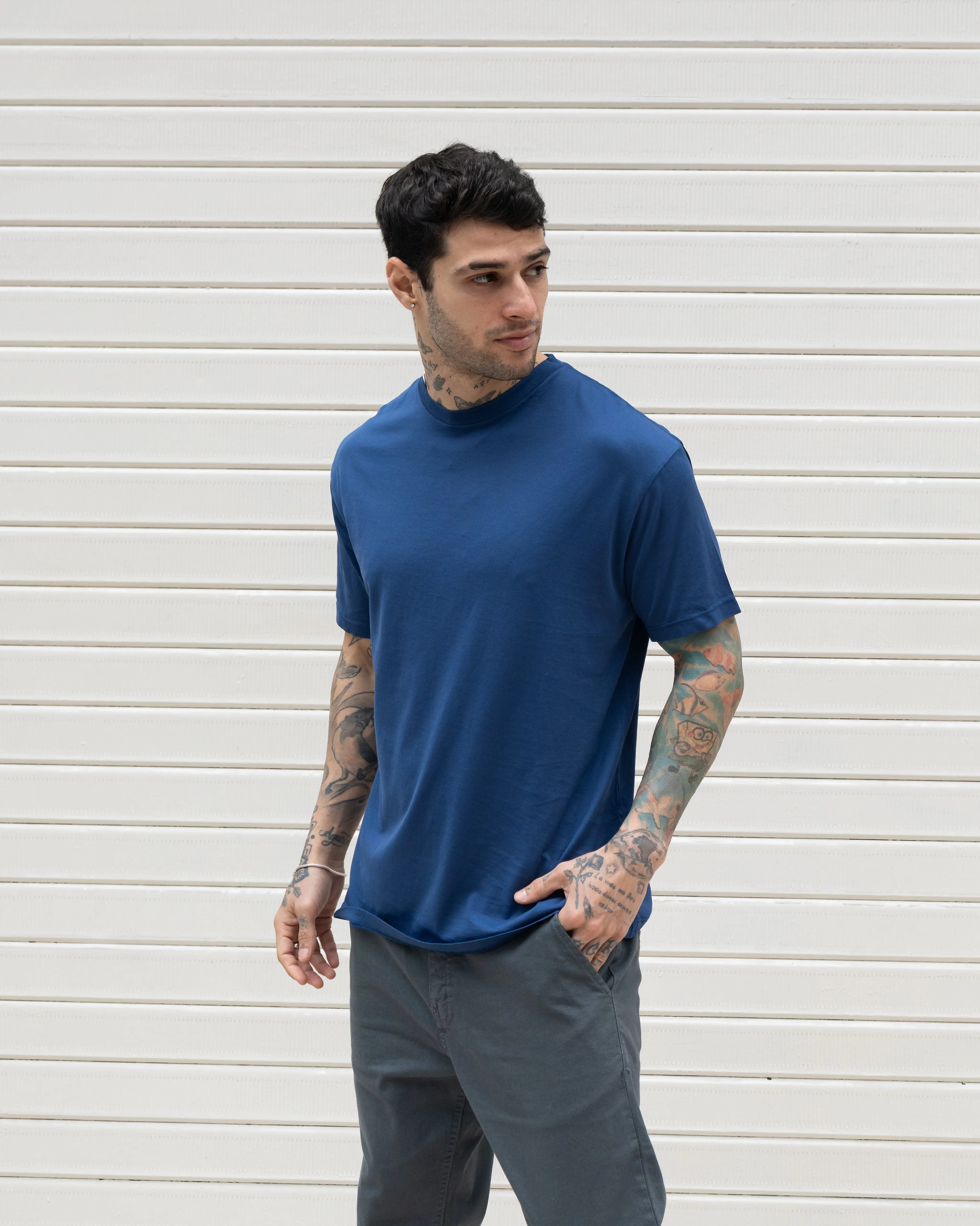 Premium Pima Tee - Mykonos Blue