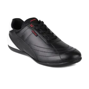 Red Chief Black Casual Sneakers for Men's Comfortable and Stylish Genuine Leather Everyday Shoes