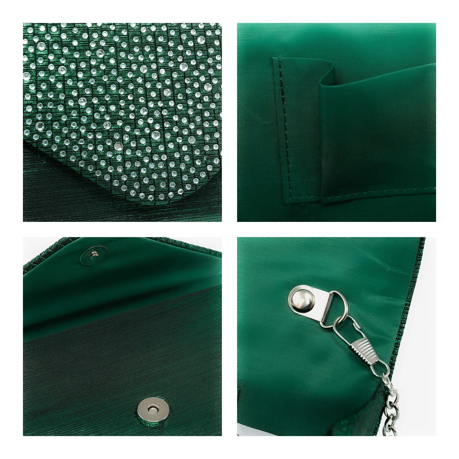 Rhinestone Envelope Evening Clutch