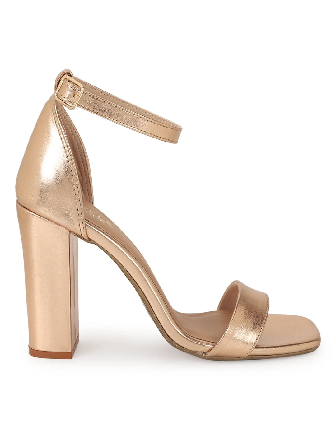 Rose Gold PU Block Sandals (TC-ST-1349-RGLD)