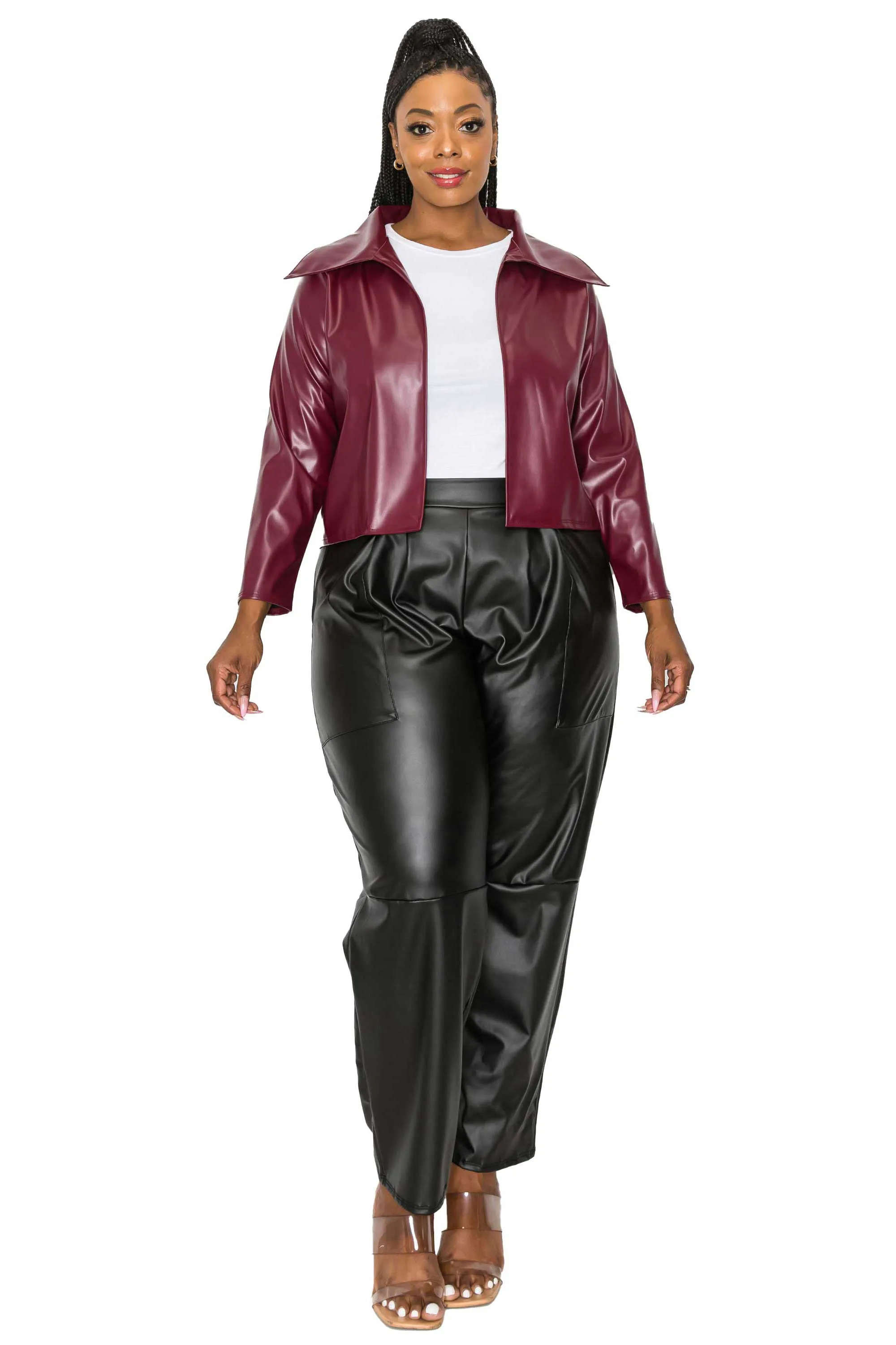 Ryder Crop Vegan Leather Jacket