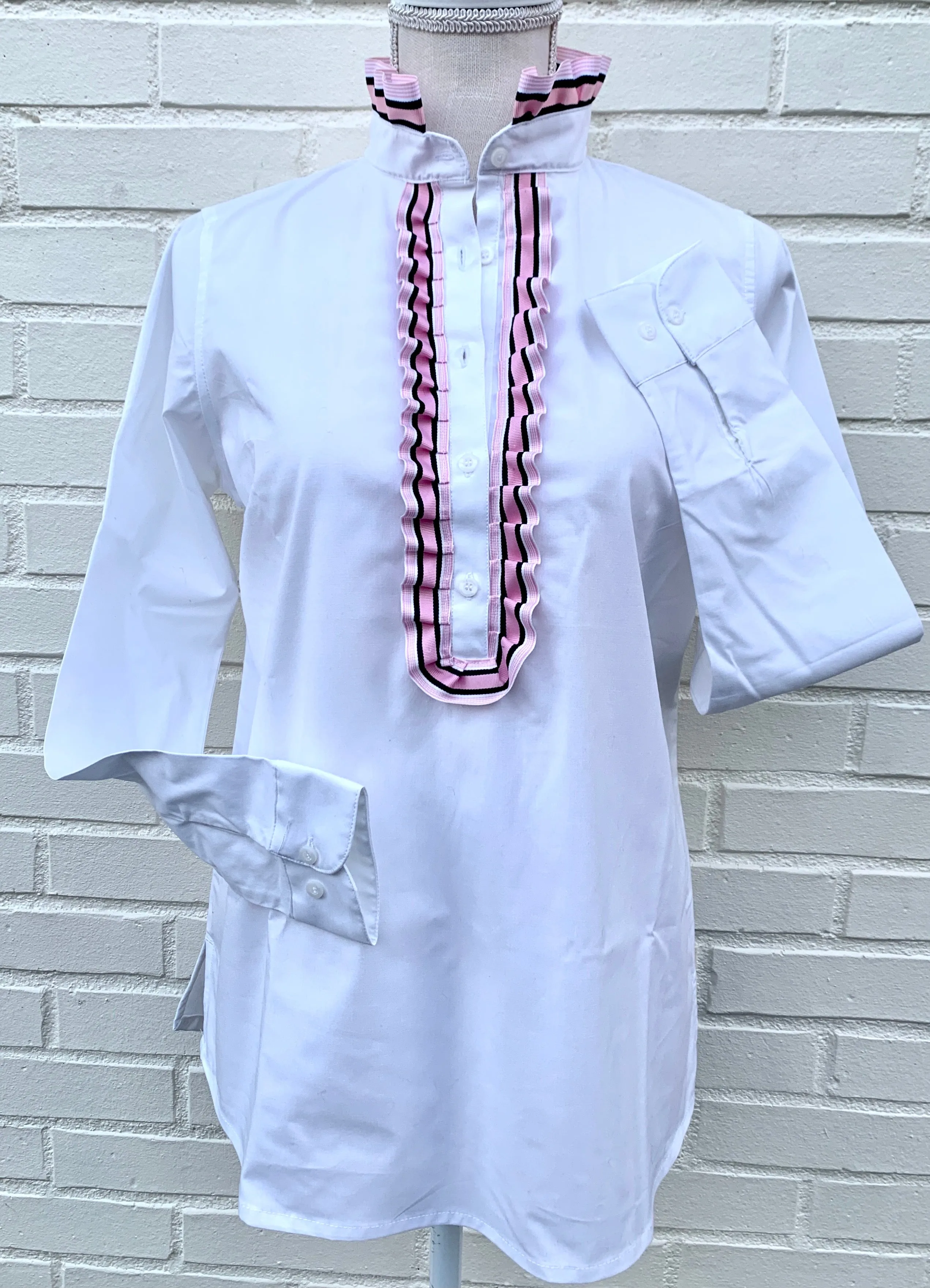 SALE - XS ONLY - Sandy Popover Ribbon Placket Tunic (TP09) *FINAL SALE*