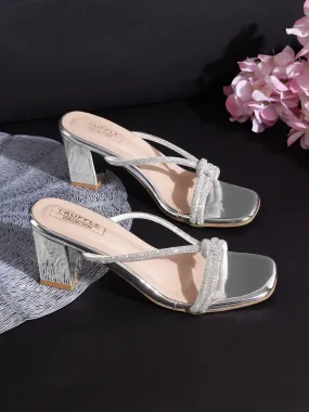 Silver Patent Block Sandals (TC-REN-N-1142-SIL)