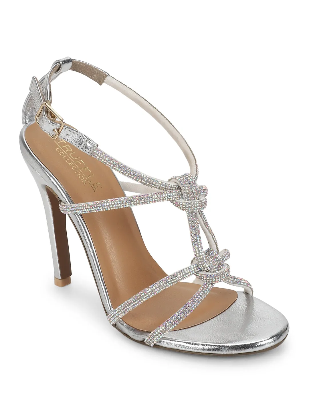 Silver PU Strappy Stiletto Sandals (TC-ST-1332-SIL)