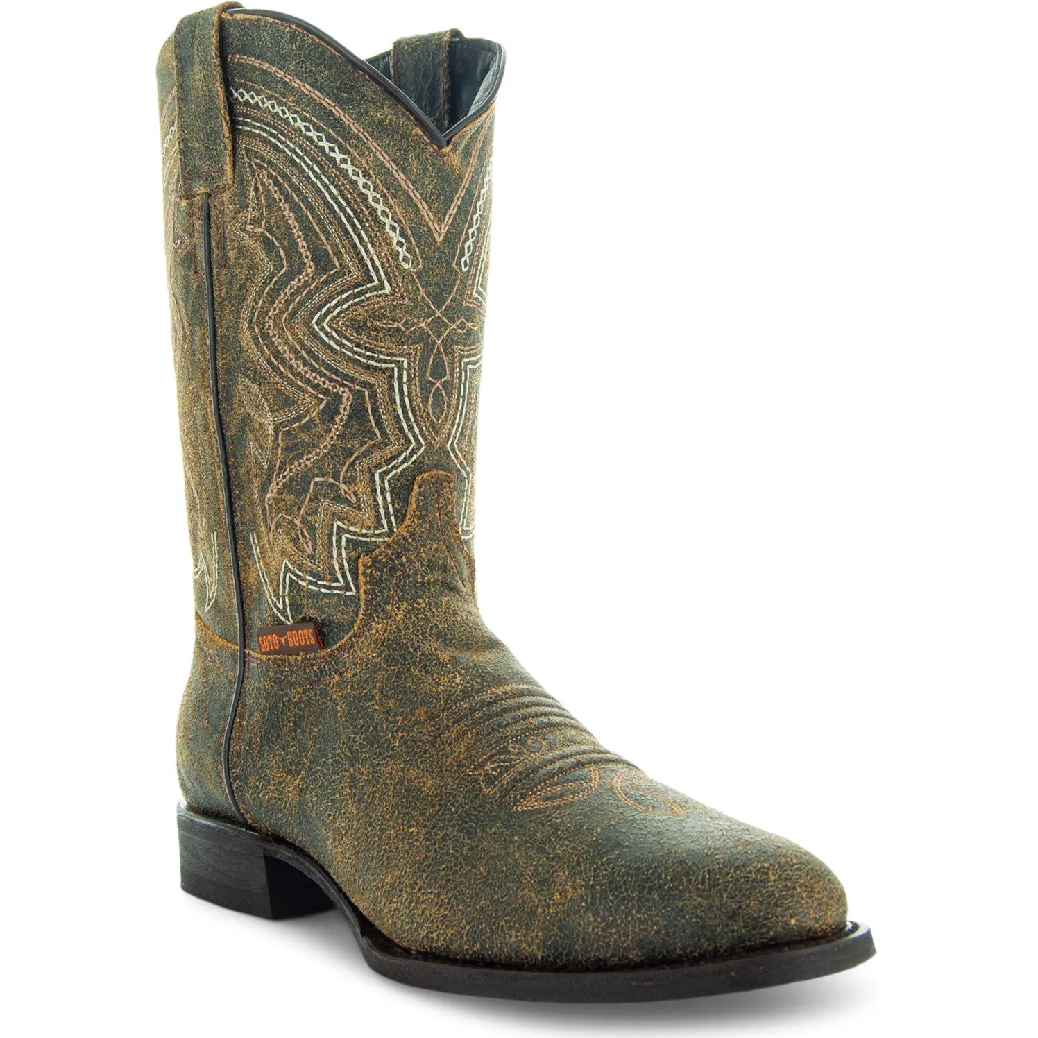 Soto Boots Mens Honey Distressed Leather Cowboy Boots