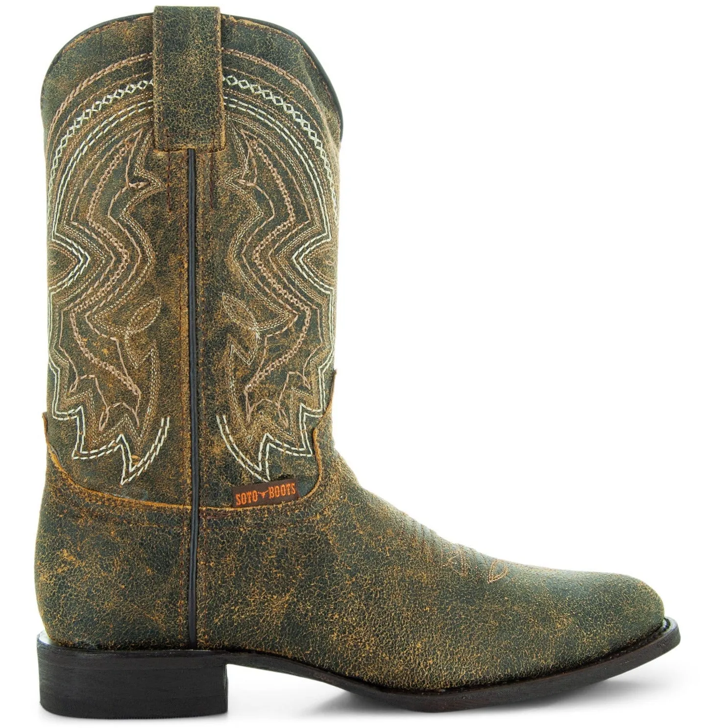 Soto Boots Mens Honey Distressed Leather Cowboy Boots