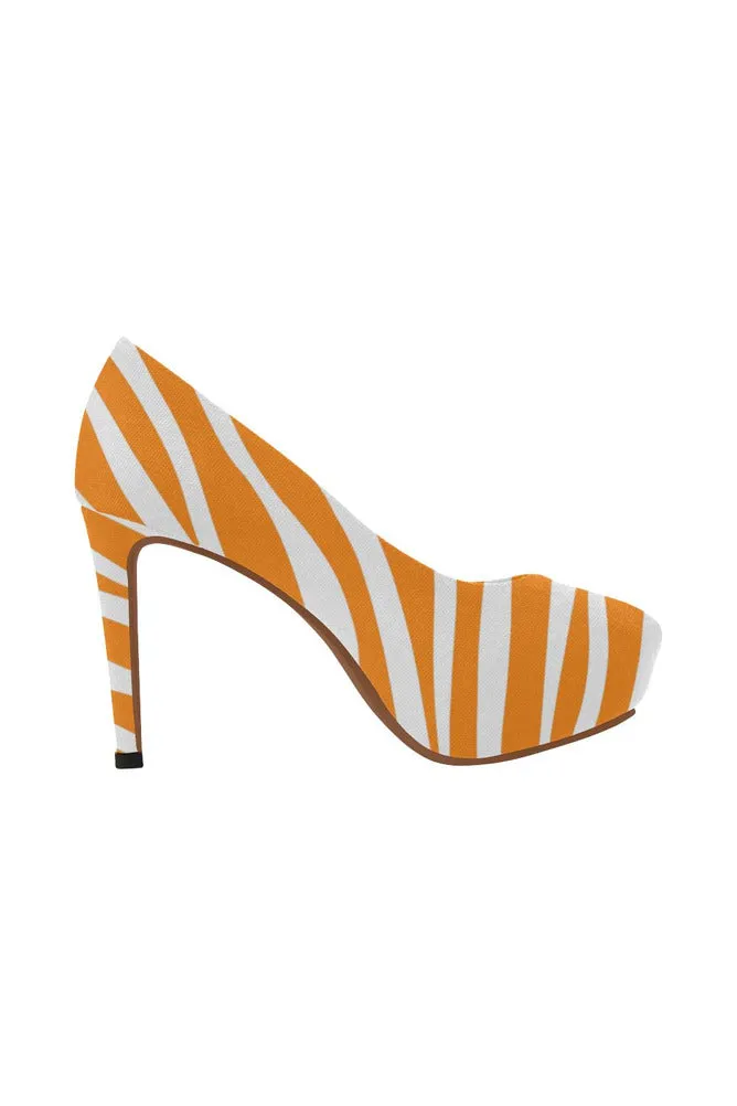 Turmeric Zebra Print Women's High Heels