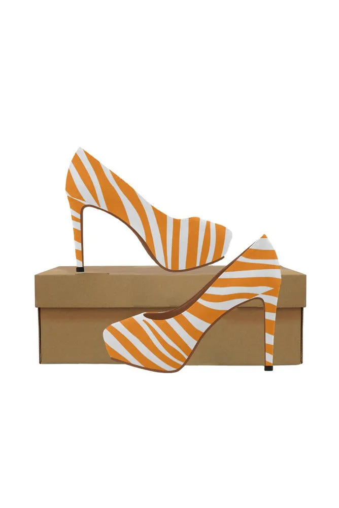 Turmeric Zebra Print Women's High Heels