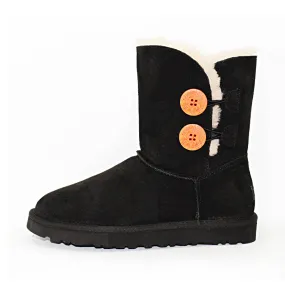 Two Button Ugg Boot - Black