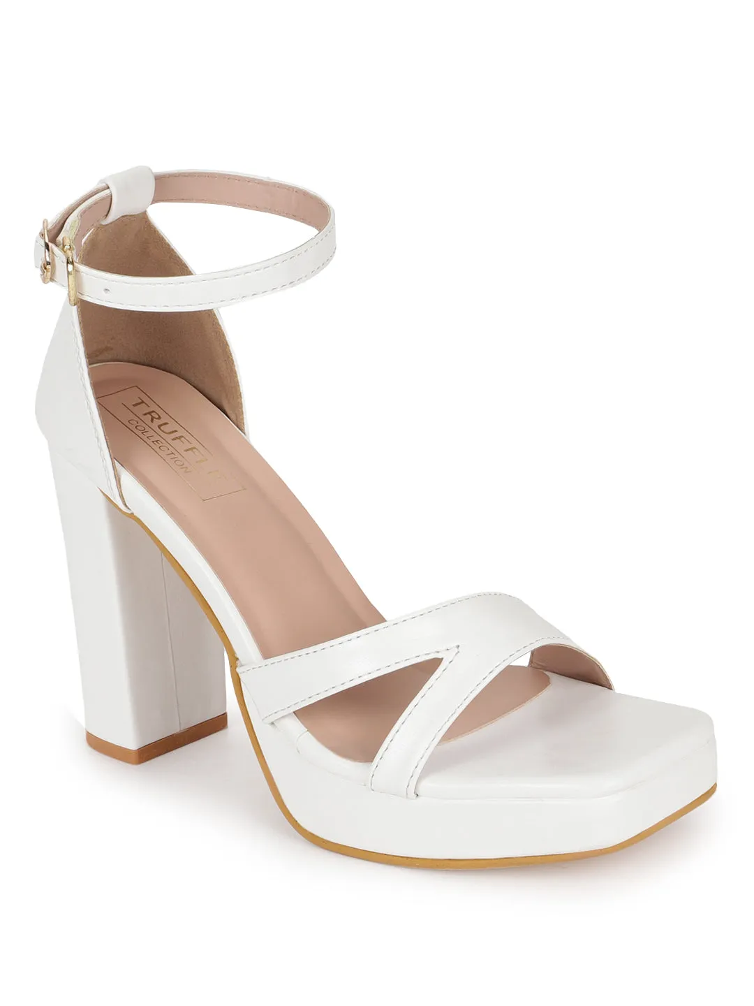 White PU High Block Heel Sandals (TC-SLC-N1103-WHT)