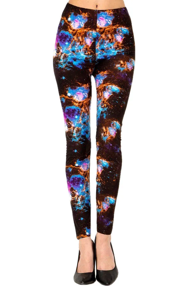 Women's 3X 5X Colorful Galaxy Tie Dye Pattern Print Leggings