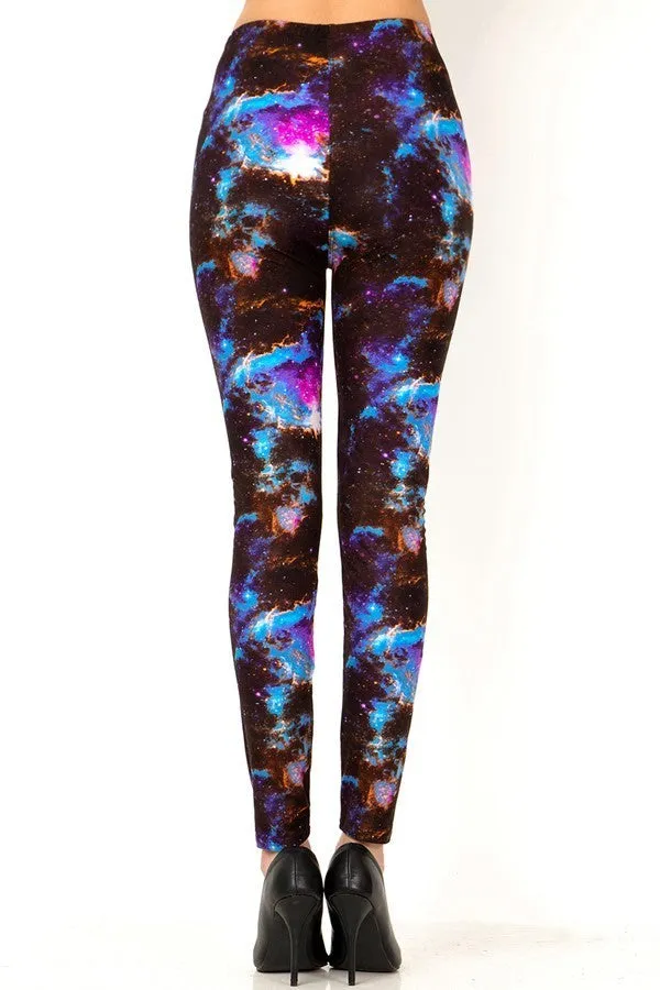 Women's 3X 5X Colorful Galaxy Tie Dye Pattern Print Leggings